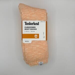 NWT Timberland Women's Cushioned Crew Socks 4 Pairs - Wool Blend, Thermal